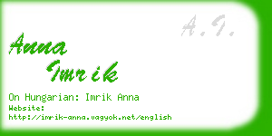 anna imrik business card